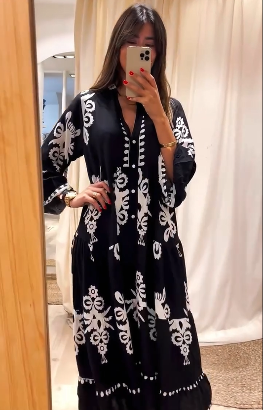 Rochie maxi retro pentru femei