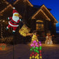 🎁 🎅✨ Lampă solară cu tijă de împământare și formă de Moș Crăciun