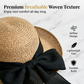 👒☀️Pălărie de soare pentru femei cu boruri largi și fundă