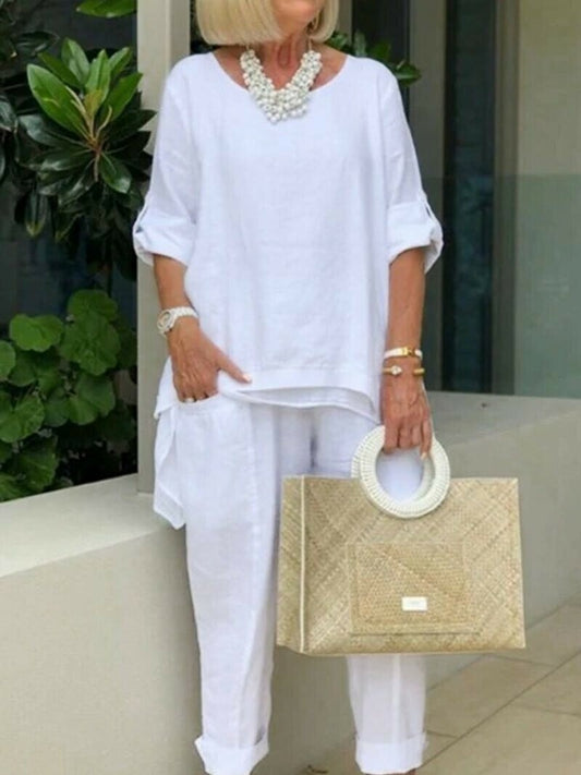 Femeii casual plus dimensiunea bumbac amestec set