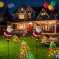 🎁 🎅✨ Lampă solară cu tijă de împământare și formă de Moș Crăciun