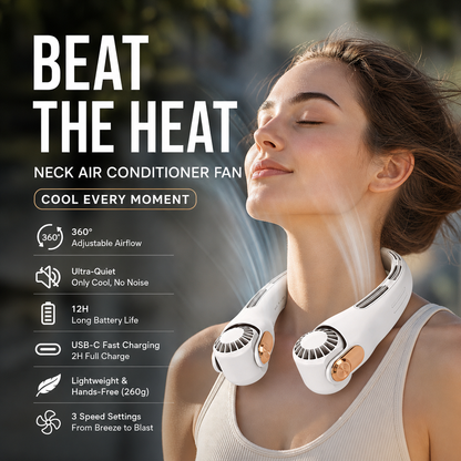 🔥☀️ Ventilator de gât cu cap rotativ – mai silențios decât foșnetul frunzelor, răcorește ca vântul de munte în zilele toride! 🌬️❄️