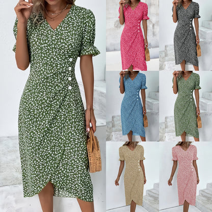 🌷Irregular Hem Floral Rochii pentru femei