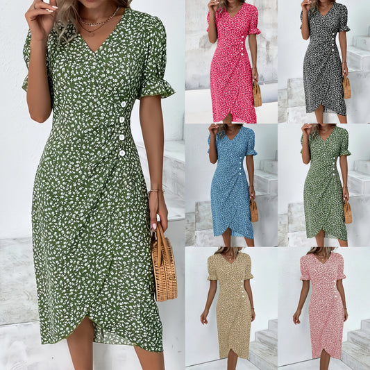 🌷Irregular Hem Floral Rochii pentru femei