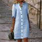 Rochie minimală respirabilă Button-up pentru femei