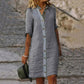 Rochie minimală respirabilă Button-up pentru femei