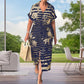 Rochie cu mâneci scurte, model floral și fante la tiv