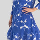 Rochie florală de vară pentru femei cu imprimeu și tiv cu volane