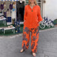 💖 Top casual cu mânecă lungă pentru femei și pantaloni largi ✨