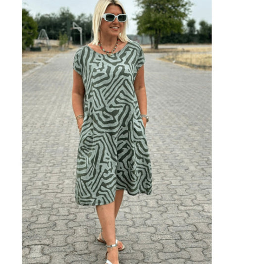 👗Rochie de buzunar tipărită casual pentru femei