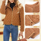 Jachetă din pluș pentru femei Patchwork Embossed Plaid