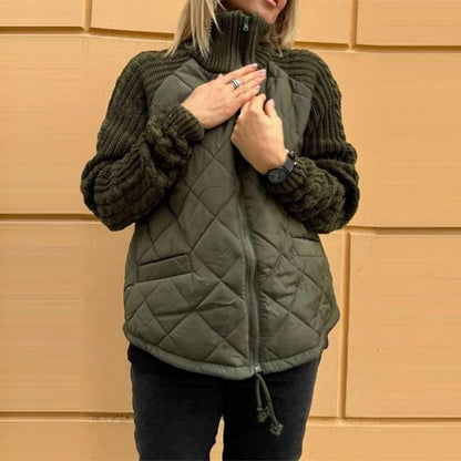 Femeii Patchwork Knit Jacket Jos Coat