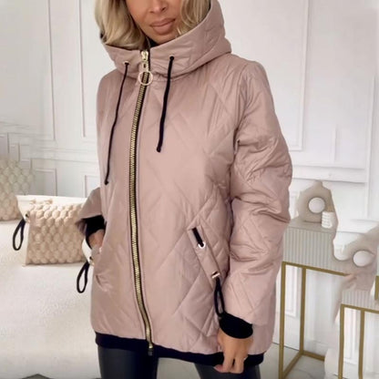 🔥Parka Coat la modă pentru femei cu gât înalt și lungime de șold