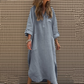 💕 Rochie casual de culoare solidă cu mânecă lungă și buzunare pentru femei