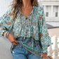 💖Moda femeilor imprimate V-Neck Long Sleeve Shirt