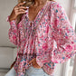 💖Moda femeilor imprimate V-Neck Long Sleeve Shirt