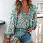 💖Moda femeilor imprimate V-Neck Long Sleeve Shirt