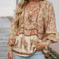 💖Moda femeilor imprimate V-Neck Long Sleeve Shirt