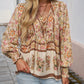 💖Moda femeilor imprimate V-Neck Long Sleeve Shirt