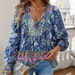 💖Moda femeilor imprimate V-Neck Long Sleeve Shirt