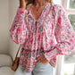 💖Moda femeilor imprimate V-Neck Long Sleeve Shirt