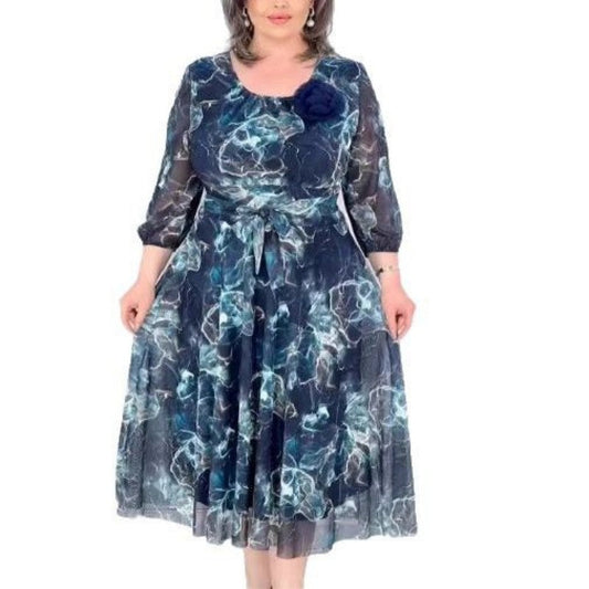 💃 Rochie elegantă, fluidă, respirabilă, cu gât rotund