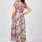💞Rochie de vis cu flori abstracte（Include curea）