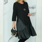 【S-4XL】👗Rochie pentru femei cu gât rotund și tiv plisat