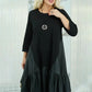 【S-4XL】👗Rochie pentru femei cu gât rotund și tiv plisat