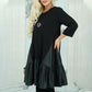 【S-4XL】👗Rochie pentru femei cu gât rotund și tiv plisat