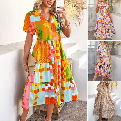 🥻Rochie casual Boho V-Neck pentru femei🎉