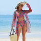 🏖️👙 Costum de baie imprimat sexy pentru femei, set de 3 piese