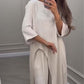 Set femei top + pantaloni | Tăietură modernă | Culori unitone