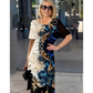 ⏳Ultima zi de vânzare 20% reducere👗Femei de vară florale imprimare rotund gât rochie cu mânecă scurtă
