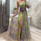 💜【Slimming Wizard】Rochie mirage cu blocuri de culori✨
