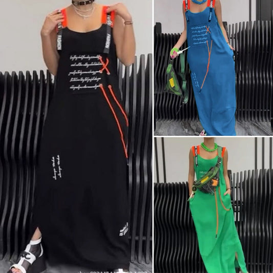 Rochie casual imprimată fără mâneci pentru femei
