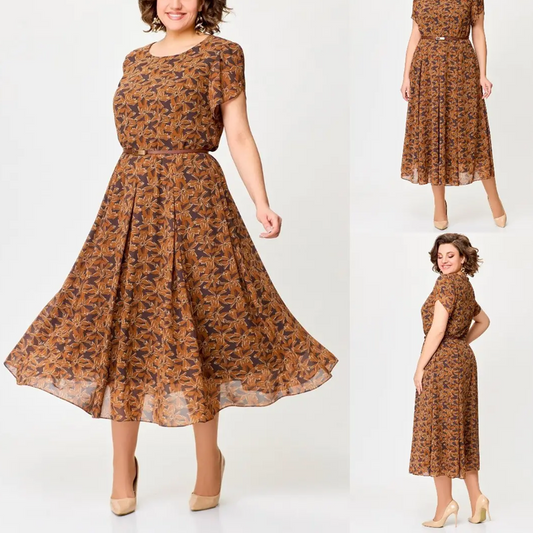 👗 Rochie tipărită lejer pentru femei cu curea