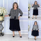 Rochie elegantă pentru femei cu imprimeu și guler rotund