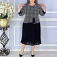 Rochie elegantă pentru femei cu imprimeu și guler rotund