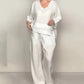 🌿Irregular Hem bumbac lenjerie cu mânecă scurtă Casual două piese Set