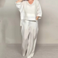 🌿Irregular Hem bumbac lenjerie cu mânecă scurtă Casual două piese Set