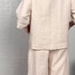 🌿Irregular Hem bumbac lenjerie cu mânecă scurtă Casual două piese Set