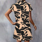 👗 Rochie cu mânecă scurtă cu buton imprimat