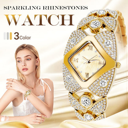 ⌚Ceas cu cuarț vintage pentru femei cu cristale strălucitoare💎