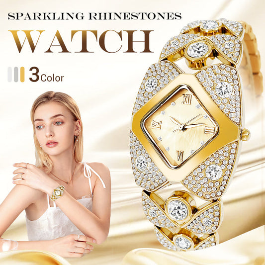 ⌚Ceas cu cuarț vintage pentru femei cu cristale strălucitoare💎