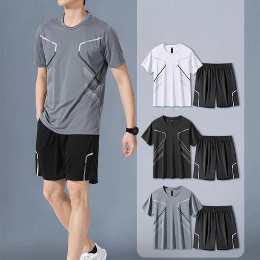 ✨Set pentru bărbați de tricou și pantaloni scurți cu uscare rapidă🏃‍♂️👕