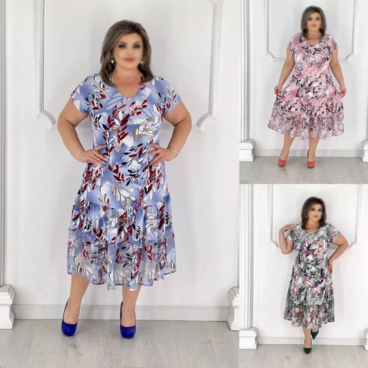 👗 Rochii elegante cu mânecă scurtă și gât în V pentru femei