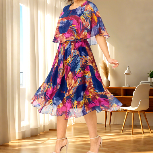 👗 Rochie feminină elegantă cu imprimeu floral 🌸| croială A-line