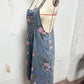 La modă Vintage Floral Print Denim Jumpsuit