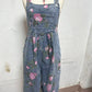 La modă Vintage Floral Print Denim Jumpsuit